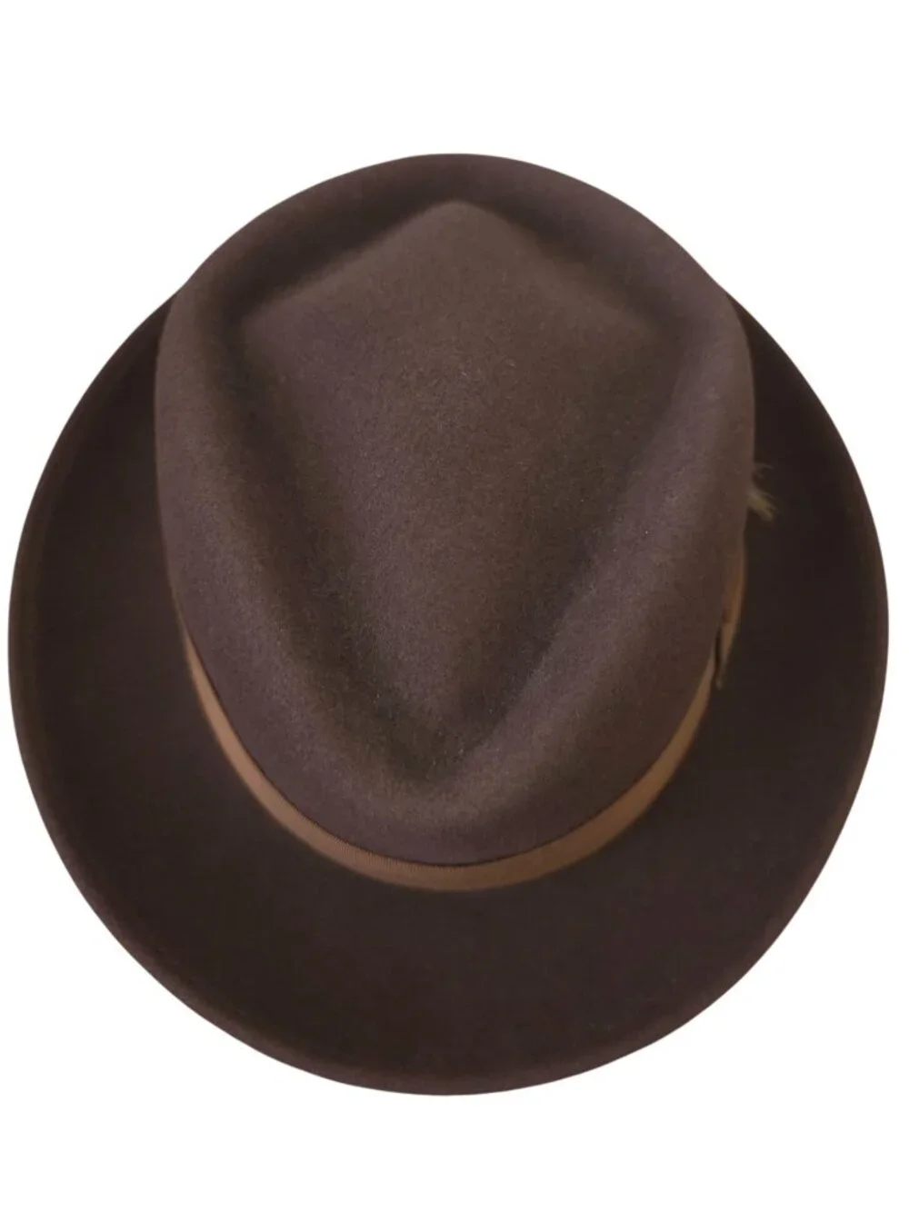 Goorin Bros Brown Wool Fedora Hat w/ Feather Accent Sz M (7US) - Made In USA - Picture 4 of 8